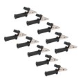 Miniatyrbilde 8 av 8: 10 stk isolerte krokodilleklemmer 5mm ren kobberåpninger testklemme med 4mm jack for eksperimentell testSvart