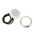 Miniatyrbillede 7 af 8: 3,5in LED Undervandslys Overflademontering IP68 Vandtæt 12V‑24VDC til Yacht Marine Båd Blåt Lys 4W