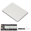Miniatyrbild 1 av 8: NGFF M.2 till SATA3.0 SSD-kapsling 6Gbps Hög Värmeavledning Ultratunn 2.5in SSD Hårddisk Adapter Box Silver