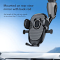 Miniatyrbillede 8 af 8: Bakspejl Telefonholder 360 Graders Roterende Bred Anvendelse Mobiltelefon Holder Cradle Mount