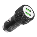 Pikkukuva 4 / 8: USB-autolaturi 5V strassikoristeella, kaksoisportti, nopea lataussovitin, auton sisätilan lisävaruste, musta