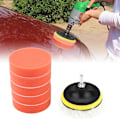 Miniatyrbillede 5 af 8: Svampepoleringspude Kit til bilpolermaskine - 8 stk 4 tommer med adapter