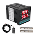 Miniatyrbillede 1 af 8: Temperaturregulator med dobbelt display, digitalt fugtighedstermostat, konstant fugtighedsregulator med alarmfunktion