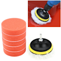 Miniatyrbillede 3 af 8: Svampepoleringspude Kit til bilpolermaskine - 8 stk 4 tommer med adapter