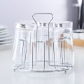 Miniatyrbilde 8 av 8: Kjøkken roterende kopp krus glassholder stativ metall kopper tørkestativ stativ