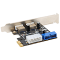 Pikkukuva 5 / 8: PCIE-USB3.0-laajennuskortti 2 porttia Nopea ja vakaa tiedonsiirto 20-nastainen liitin Usb Pcie-kortti