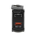 Pikkukuva 6 / 8: PD Type QC 3.0 USB Autolaturi Volttimittarilla Sininen Taustavalo 12‑24V Sisääntulo 5V 3.1A Ulostulo Autoihin Moottoripyöriin Matkailuautoihin