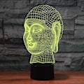 Miniatyrbild 3 av 7: 3D Buddha Fjärrkontroll 16 Färger Nattlampor Illusion Akryl LED Bord Sänglampa Barn Sovrum Skrivbords Dekoration Födelsedagspresenter Leksak för Barn