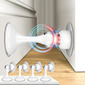 Miniatyrbillede 1 af 8: WJSM Magnetiske dørstoppere 4-pak, rustfrit stål dørstop til væg- og gulvmontering, dørholder holder dør åben, ingen boring dørstop med 3D White*4