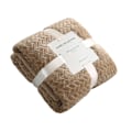 Miniatyrbillede 2 af 2: Fleece tæppe til sofa, blødt flanel tæppe, letvægts fuzzy tæpper til sofa seng kontor khaki 70*100 CM