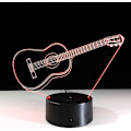 Miniatyrbilde 1 av 7: 3D Lys Elektrisk Gitar Illusionslampe Led 7 Farger Skiftende USB Berøringsføler Skrivebordslampe Natlampe Venner Gave