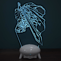Miniatyrbillede 5 af 7: Berserk Guts Figur 3D Anime Lampe Fjernbetjening Berøringsdæmpbar LED Natlys 16 Farver med Illusion Bordskrivebordslampe Perfekte Gaver til Børn