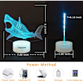 Miniatyrbild 6 av 6: 3D Illusion Haj Nattlampa för Barn Megalodon Haj Leksak Jul Födelsedagspresenter för Pojkar Flickor Barn Baby 7 Färger Fjärrkontroll Skrivbordslampa