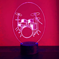 Miniatyrbilde 2 av 4: 3D Tromme nattlys bordsklampe optisk illusjon lamper 7 fargeendrende lys LED bordlampe Jul Hjem Kjærlighet Bursdag Barn Barn Dekor Leke Gave