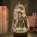 Miniatyrbillede 3 af 7: 3D Illusion Zero Two 002 Anime Lampe Børneværelses Dekoration RGB 16 Farver med Fjernbetjening Akryl LED Natlys Darling In The FRANXX Fødselsdag