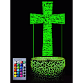 Miniatyrbild 1 av 4: 3D Jesus Kors Nattlampa Bordsskiva Optisk Illusion Lampor 16 Färgväxlande Ljus LED Bordlampa Jul Hem Kärlek Födelsedag Barn Barn Dekoration Present