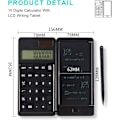 Miniatyrbillede 2 af 8: Lommeregner, Standardfunktion Desktop Lommeregner 12-cifret Lommeregner med 6,5 tommer LCD Skrivetablet, Sol og Batteri 161MM