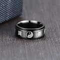 Miniatyrbild 6 av 10: Tai Chi roterande spinner fidget band ringar för män pojkar kvinnor flickor cool yin yang ba gua daoistisk filosofi som lindring finger rotera fritt fint -9