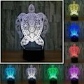 Miniatyrbilde 1 av 7: 7 Fargeskiftende nattlampe 3D Atmosfære Pærelys 3D Visuell Illusions LED Lampe for Barn Leke Julegave Bursdagsgaver (Skilpadder)