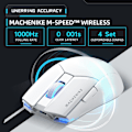 Miniatyrbillede 3 af 7: Trådløs Gaming Mus, 26.000 DPI, PAW3395 Sensor, RGB Baggrundsbelysning, Ergonomisk Design, 6 Programmerbare Knapper, Lang Batterilevetid, Ultralet White M7 Pro