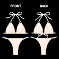 Miniatyrbillede 8 af 9: WJSMSexy Bikinier til kvinder 2-delt bikini Spaghetti strop badedragter Ensfarvet badetøj Triangle badedragt White S
