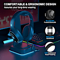 Miniatyrbild 5 av 7: H-8 PC-spelheadset för PS4, PS5, handkontroll, Xbox One-headset med stereoljud, over-ear-hörlurar med brusreducerande mikrofon, LED-ljus, volym