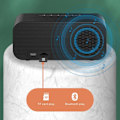 Miniatyrbild 3 av 4: Väckarklockradio med Bluetooth-högtalare för iPhone och Android, nattlampa och LED-display (svart)