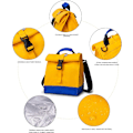 Miniatyrbilde 4 av 6: Isolert lunsjpose Rolltop lunsjboks Tote lunsjpose for kvinner, menn, gutter og jenter (gul) Yellow