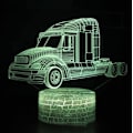 Miniatyrbillede 1 af 7: 3D Traktor Bil Illusion LED Natlampe 7 Farver Skiftende Smart Touch Bordlampe Dekoration Gavebutik Bar Soveværelse Lys (Sprækket Base med Fjernbetjening, Lastbil-5)