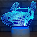 Miniatyrbillede 3 af 4: 3D Sportsvogn Natlampe Bordsklampe Optisk Illusion Lamper 7 Farveskiftende Lys LED Bordlampe Julegave Hjem Kærlighed Fødselsdag Børnegave