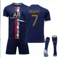 Pikkukuva 1 / 2: 22-23 Pariisin erikoispainos pelipaita setti lapsille aikuisille jalkapallo jalkapallopaita harjoituspaita puku No.7 MBAPPE S