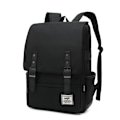 Miniatyrbild 1 av 6: Vattentät bärbar ryggsäck för handbagage, arbetsryggsäck för affärsresor, skolväska, moderiktig skolväska för högskolan Black Zipper All Black M