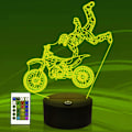Miniatyrbilde 1 av 3: 3D Motorsykkel Bil Nattlys Lampe Illusions Nattlys 16 Farge Skiftende Bord Skrivebord Dekor Lamper Gave Akryl Flat ABS Base USB Kabel Leke