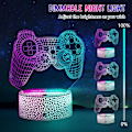 Miniatyrbilde 3 av 7: 3 stk 3D Illusions Gamer nattlys, spillrom dekor med to-farget skjerm + timer, gamer gaver med fjernkontroll, spilllampe for gutter jenter menn