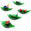 Miniatyrbild 1 av 9: Handgjorda Mini Insekter Figurer Samlarobjekt 5st Konst Blåst Glasfigurer Miniatyr Glasprydnader, Skrivbordsbord Simulation Djur