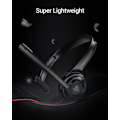 Miniatyrbillede 6 af 6: HW02 USB-headset med mikrofon, støjreduktion og indbygget kontrol, superlet, ultrakomfortabelt computerheadset til bærbar pc, on-ear kablet kontor-C Black