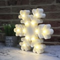 Miniatyrbillede 4 af 8: Snefnug Marquee Skilt Julelys, LED Natlys Bord & Væghængt Lampe til Soveværelse, Børneværelse, Vuggestue, Hjem, Hvid Snefnug