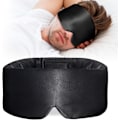 Miniatyrbilde 1 av 6: 100% Silke Søvnmaske, Stor Øyemaske for Soving, Komfortable og Trykkfrie Sovemasker for Kvinner og Menn, Fullstendig black
