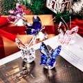 Miniatyrbillede 6 af 7: Krystal Flyvende Sommerfugl med Krystal Kuglebase Figur Samling Skåret Glas Ornament Statue Dyr Samleobjekt (Blå)