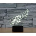 Miniatyrbillede 5 af 7: 3D Helikopter Fjernbetjening 16 Farve Natlys Illusion Akryl LED Bord Sengelampe Børneværelse Skrivebords Dekoration Fødselsdagsgaver Legetøj til Børn
