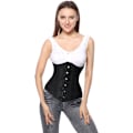 Miniatyrbillede 3 af 8: Kvinders 26 Stålbenet Bomuld Lang Torso Timeglas Kropsshaper Korset black 3XL