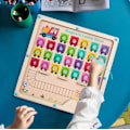 Miniatyrbilde 3 av 9: Tre ABC-bokstavsord Matchende Puslespill Læringslabyrint Leke - Montessori Utdannende Magnetisk Trepuslespillbrett Leke Ordspill for Småbarn