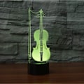 Miniatyrbild 3 av 5: 3D Violin Gitarr Nattlampa LED-lampa Illusion 7 Färgväxlande Touch Switch Bordsskiva Dekorationslampor Akrylplatt ABS-bas USB-kabel Leksaker