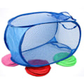 Miniatyrbilde 4 av 4: PLASTIFIC Foldable Pop Up Mesh Vaskeri Vasketøy Kurv Bag Bin Hamper Leke Ryddig Oppbevaring Organiser Vaskeri Net Bag Klær Vesker （1 vare Rosa）