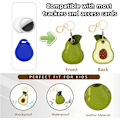 Miniatyrbillede 4 af 6: Læder nøgleringholder etui kompatibel med Apple AirTag, sød beskyttende Air Tag cover med nøglering, anti-scratch finder GPS tracker etui til Avocado b