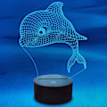 Miniatyrbillede 3 af 3: 3D Delfin Fisk Natlampe Bordsklampe Optisk Illusion Lamper 7 Farveskiftende Lys LED Bordlampe Julegave Hjem Kærlighed Fødselsdag Børn Dekoration Legetøj Gave
