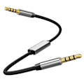 Miniatyrbillede 1 af 6: Audional kabel 3,5 mm han til han bil AUX forlængerledning 4-polet højttaler tabletter stereo MP4 MP5 audional ledning