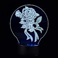 Miniatyrbilde 2 av 7: 3D Rose Blomst Optisk Illusionslampe 7 Farger Skiftende LED 3D Nattelys Bordlampe, Berøringskontroll, for Hjem Sengbord Bursdag Valentinsdag Gave