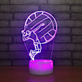 Miniatyrbild 2 av 4: 3D Volleyboll Nattlampa Illusion 7 Färgväxlande Touch Switch Bordsskiva Dekorationslampor med Akrylplatt ABS-bas USB-kabel Leksak