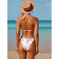 Miniatyrbilde 3 av 5: Kvinners Ensfarget Halter-bikinisett med trekant og sexy truse - Todelt badedrakt Tie Dye M